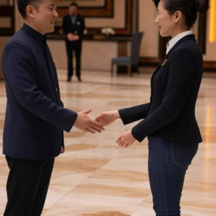 LuxViille hospitality team providing attentive, personalized service to guests in a luxury setting